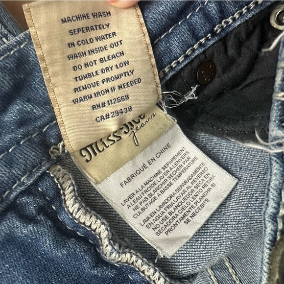 Miss Me Jeans Skinny Blue Embellished Cotton Y2K Vintage Casual Low Rise 27 - Picture 7 of 7